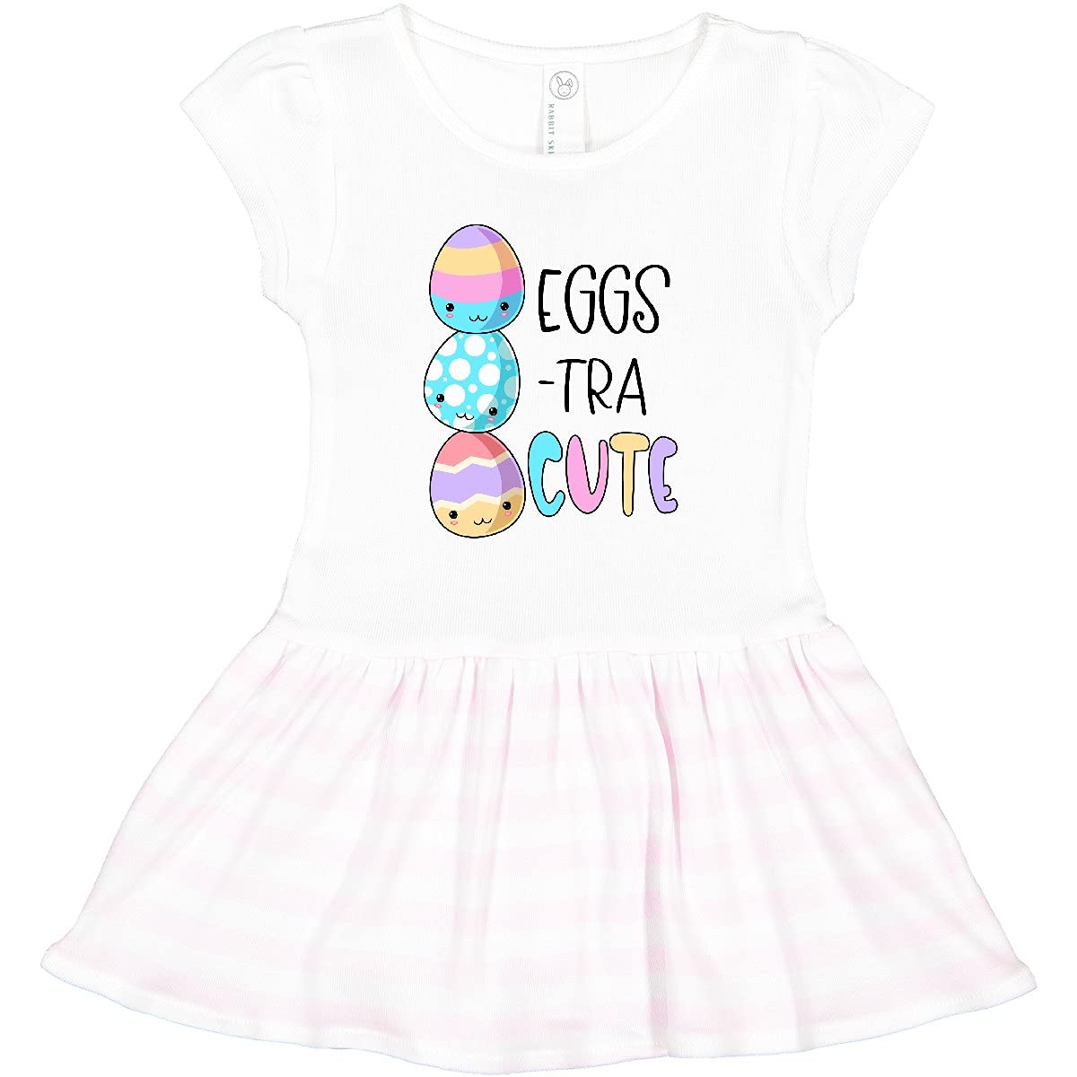 Inktastic Eggs-tra Cute Fun Easter Eggs Toddler Dress - Adorable Easter Outfit for Baby Girls & Boys - Perfect for Easter Sunday, Egg Hunts & Spring Photoshoots