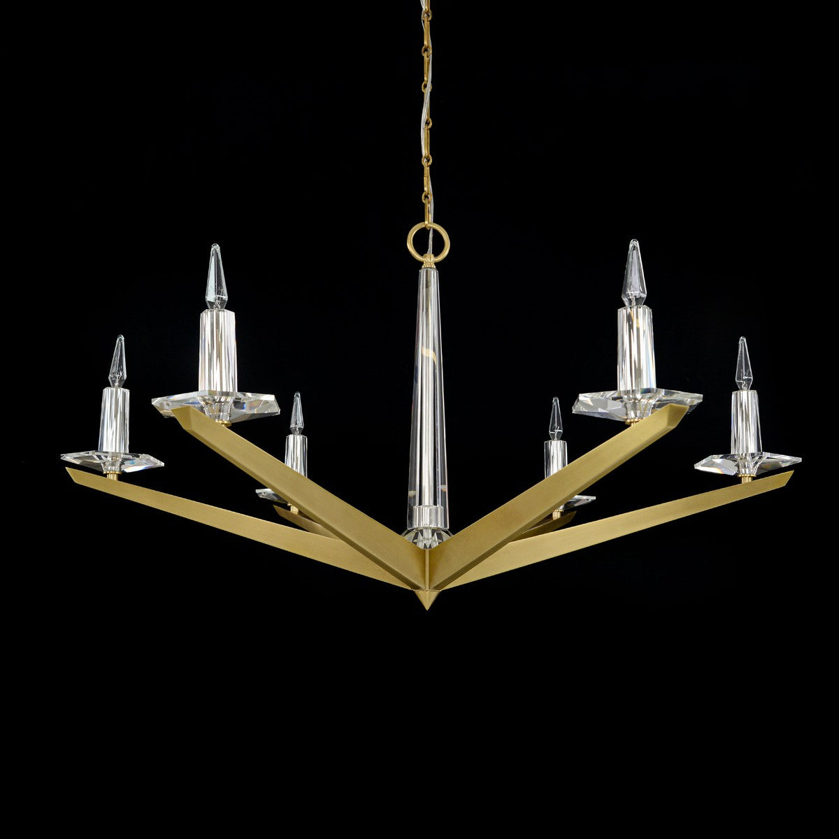 Antares Six-Light Chandelier in Large Brass & Silver Finish - Elegant Dining Room Lighting for Modern Home Decor