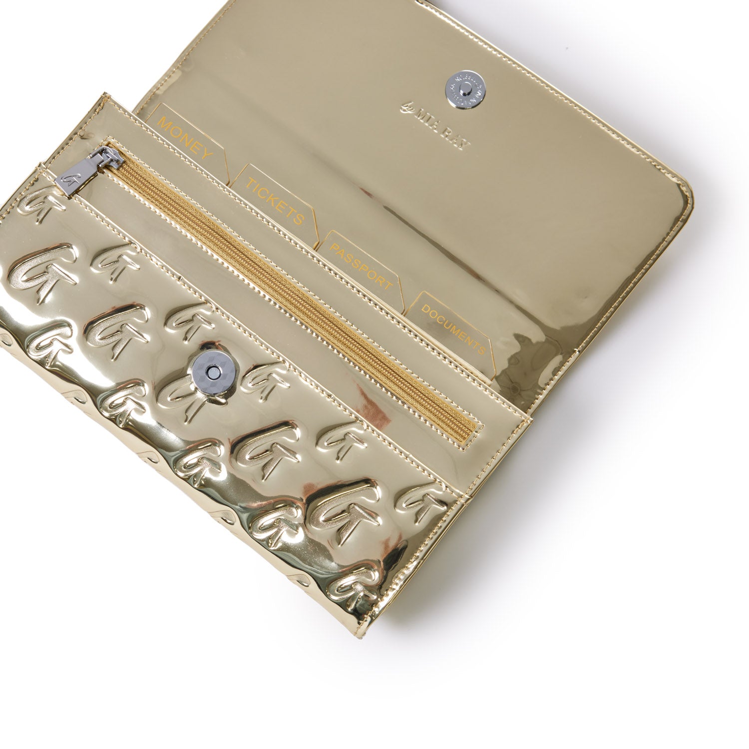 Personalized Metallic Monogram Travel Wallet - Gold Luxury Passport Holder for Women & Men | Perfect for Air Travel, Business Trips & Vacation Accessories