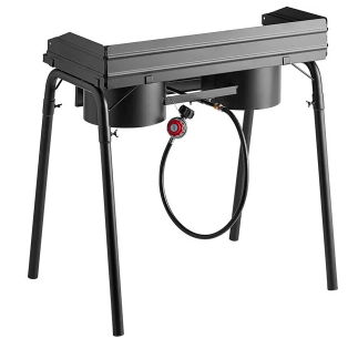 Dual Burner Propane Stove with Windproof Shield - Portable Outdoor Camping & Backpacking Gas Cooker for Picnics, Hiking, and Emergency Cooking