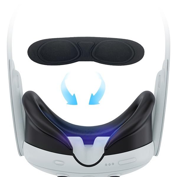 Lokyoyo VR Accessories Kit for Meta Quest 3 - Protective Cover Set with Transparent Shell Front Case, Anti-Scratch Lens Cover, Tempered Glass Screen Protector & Joystick Caps - Enhance Gaming Safety & Comfort for VR Enthusiasts