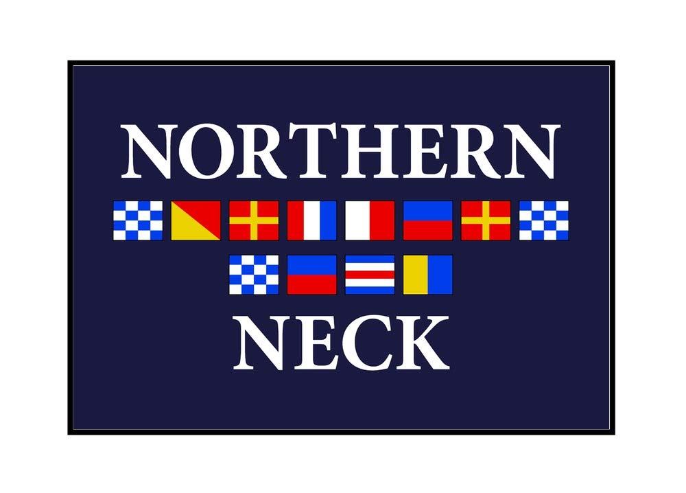 Nautical Flags Wall Art - Northern Neck Virginia Framed Canvas Print 36x24 Inches - Perfect for Coastal, Beach House & Nautical Decor