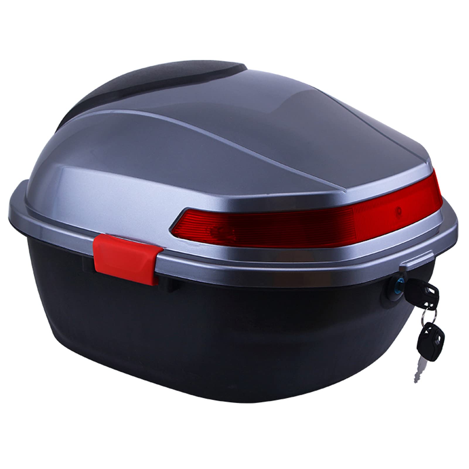 JKGHK Universal Motorcycle Top Box - Waterproof Helmet Storage Trunk with Lock & Mounting Kit for Scooter, Moped, Bike | Commuting & Travel Luggage Solution