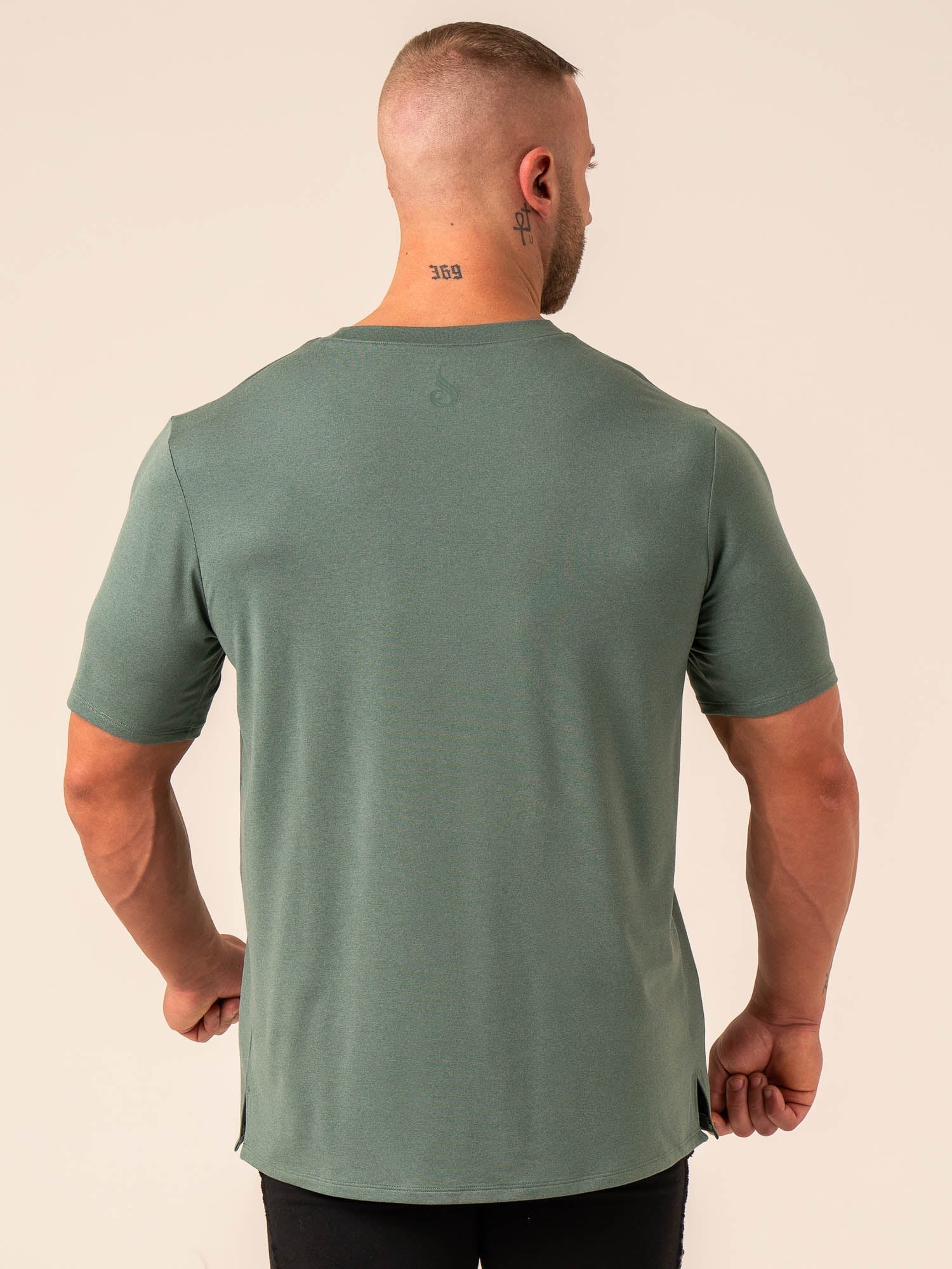 Premium Soft Tech T-Shirt for Men & Women - Breathable Fern Green Marl Cotton Tee - Perfect for Casual Wear, Gym, and Outdoor Activities