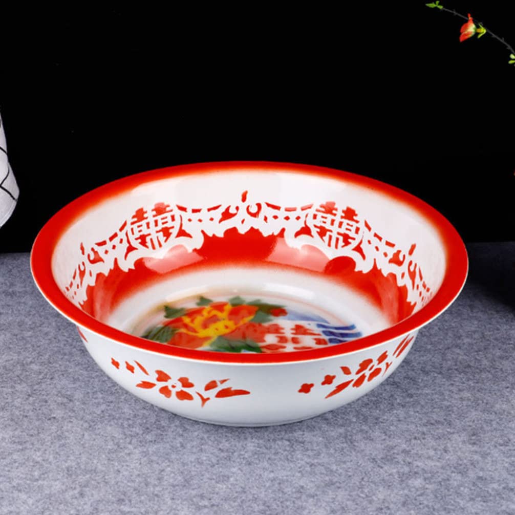 复古搪瓷洗菜盆 38x38cm 厨房搪瓷容器 多功能洗菜篮 水果蔬菜清洗篮 适用于厨房收纳与食材处理