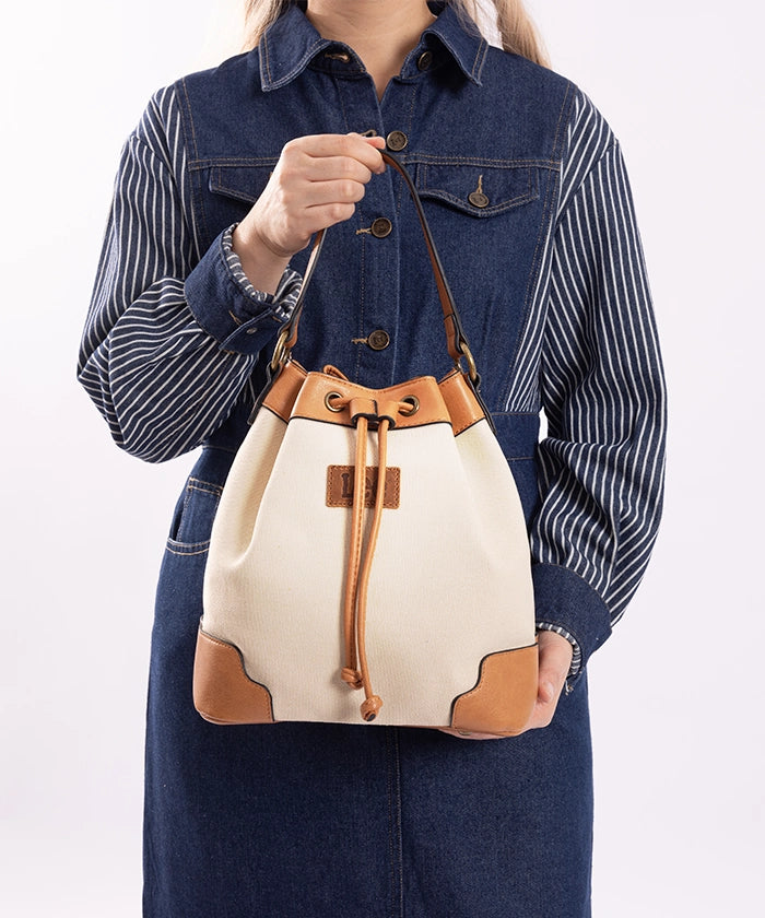 Lee Women's Denim Canvas Crossbody Bucket Bag - Stylish & Durable Shoulder Purse for Everyday Use, Travel & Shopping