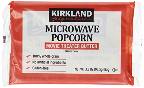 Kirkland Signature Microwave Popcorn 3.3oz (8 Bags) - Butter Flavored, Non-GMO, Gluten Free - Perfect for Movie Nights, Office Snacks & Family Gatherings