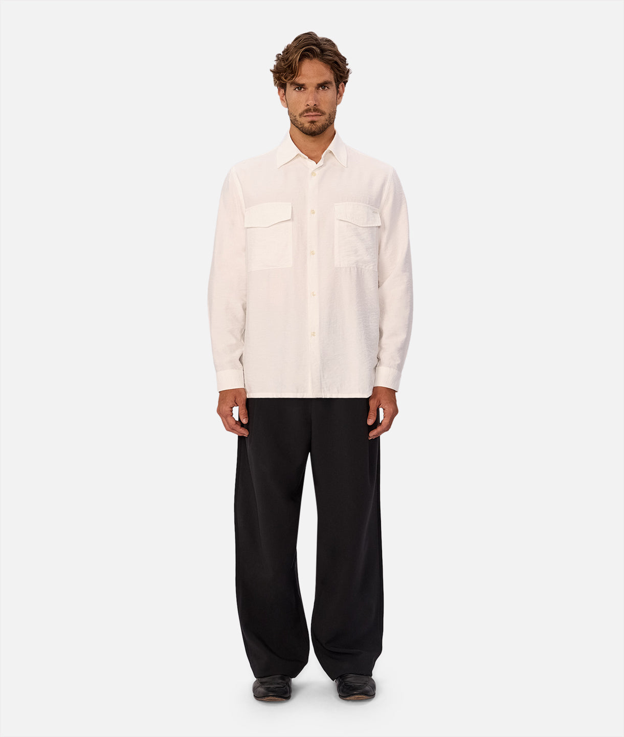 Premium Campiano Long Sleeve Shirt for Men - Comfortable Casual Wear in Off White | Perfect for Office, Outdoor Activities & Everyday Fashion