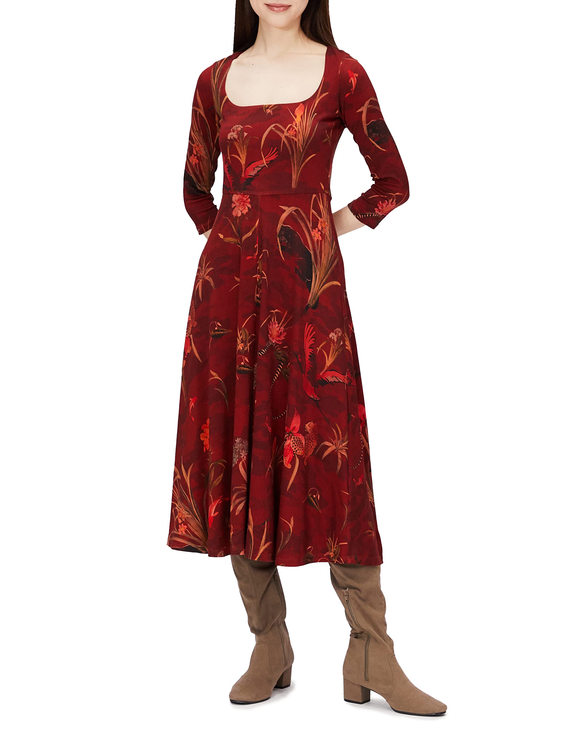 Desigual Women's Knit Dress 3/4 Sleeve - Stylish Casual & Office Wear for Women | Comfortable Stretch Fabric for Everyday Outfits, Date Nights & Business Meetings