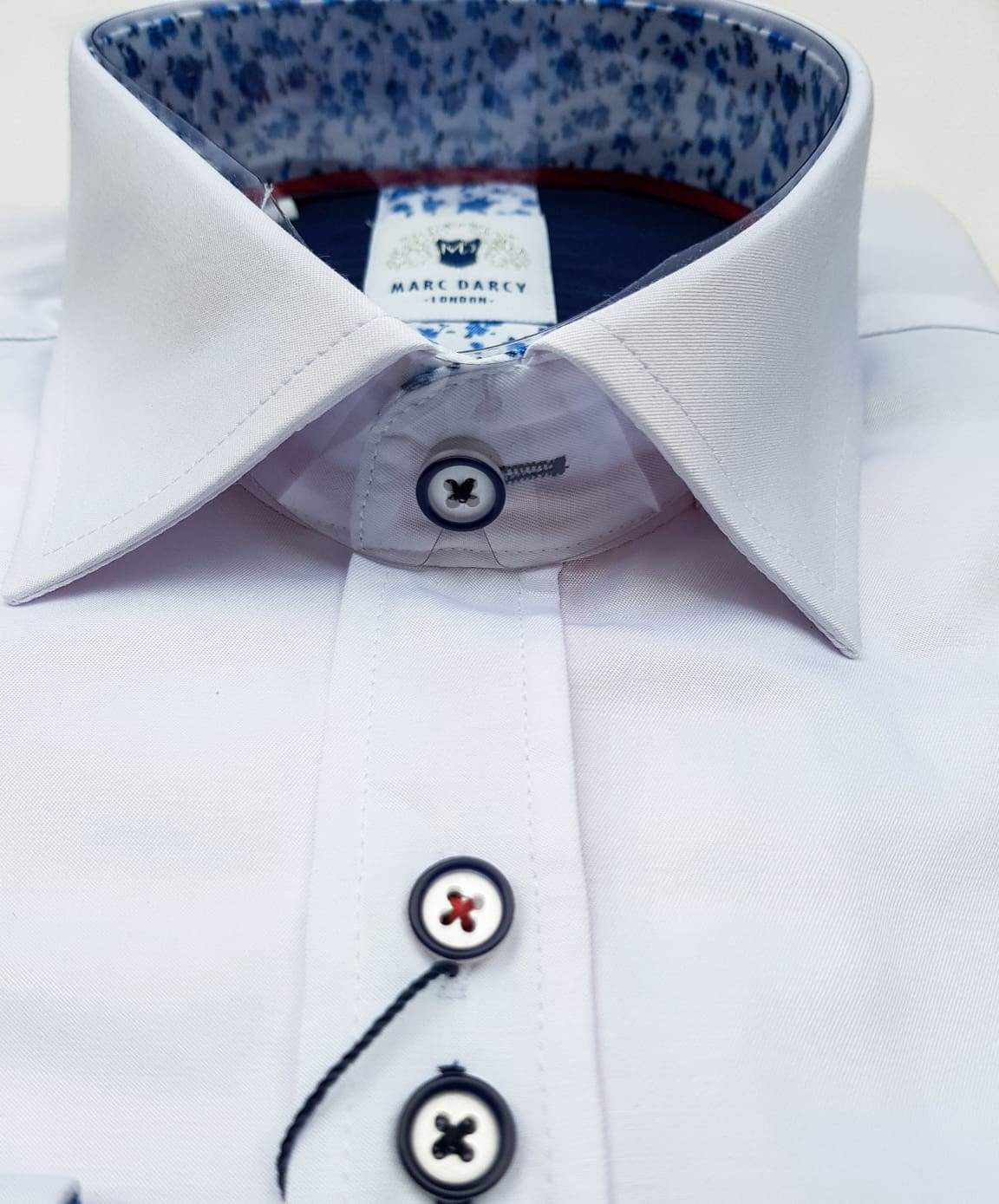 Marc Darcy Alfie White Long Sleeve Shirt for Men | Premium Cotton Formal Dress Shirt | Perfect for Office, Business Meetings & Special Occasions