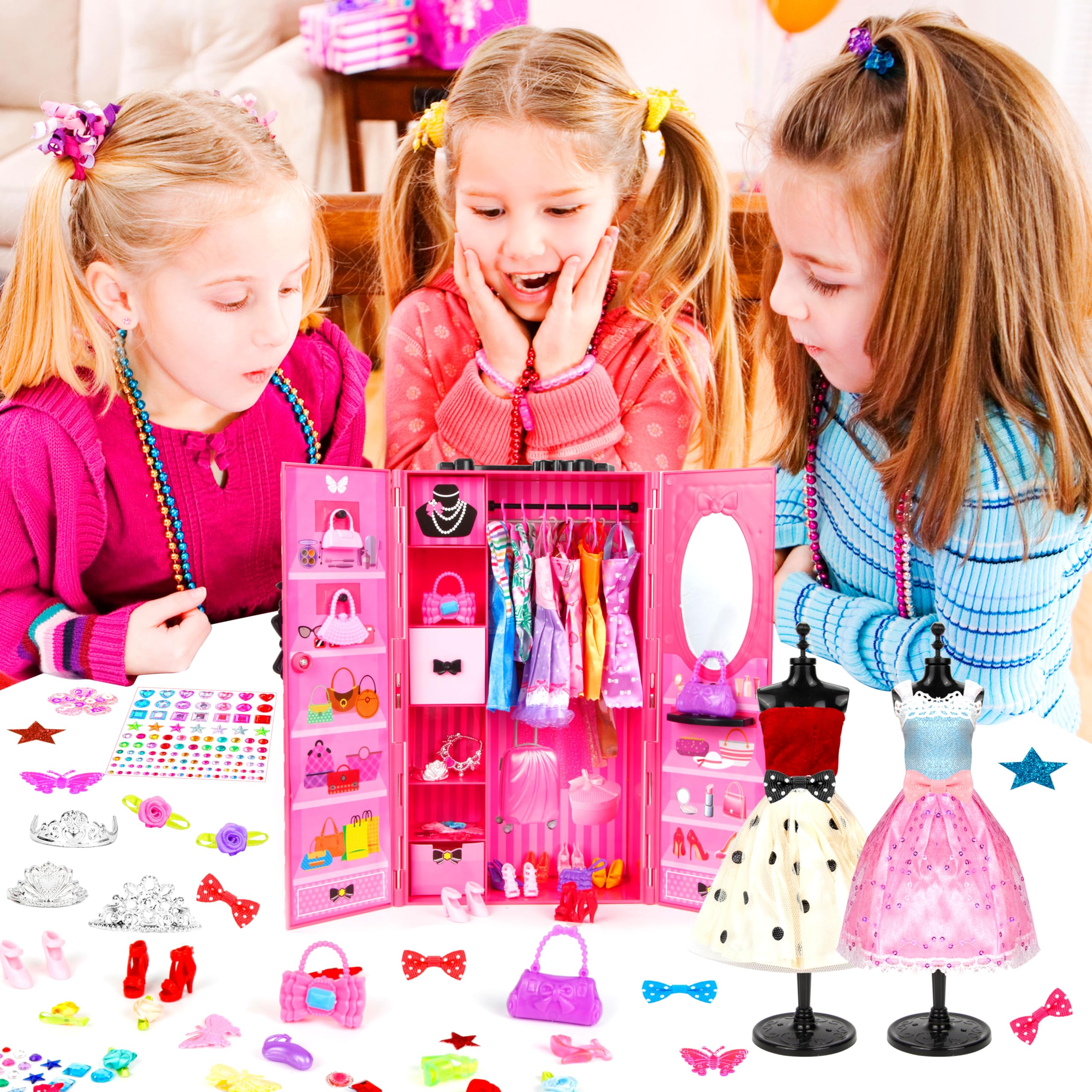 DIY Doll Clothes & Accessories Set - Fashion Outfits for 18