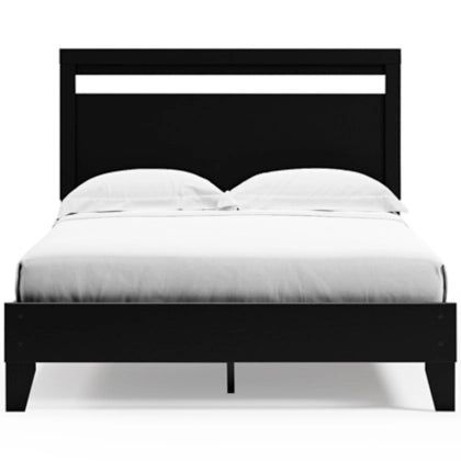 Finch Queen Panel Platform Bed with 2 Nightstands - Modern Wooden Bed Frame with Storage & Matching Nightstands for Bedroom, Guest Room or Apartment