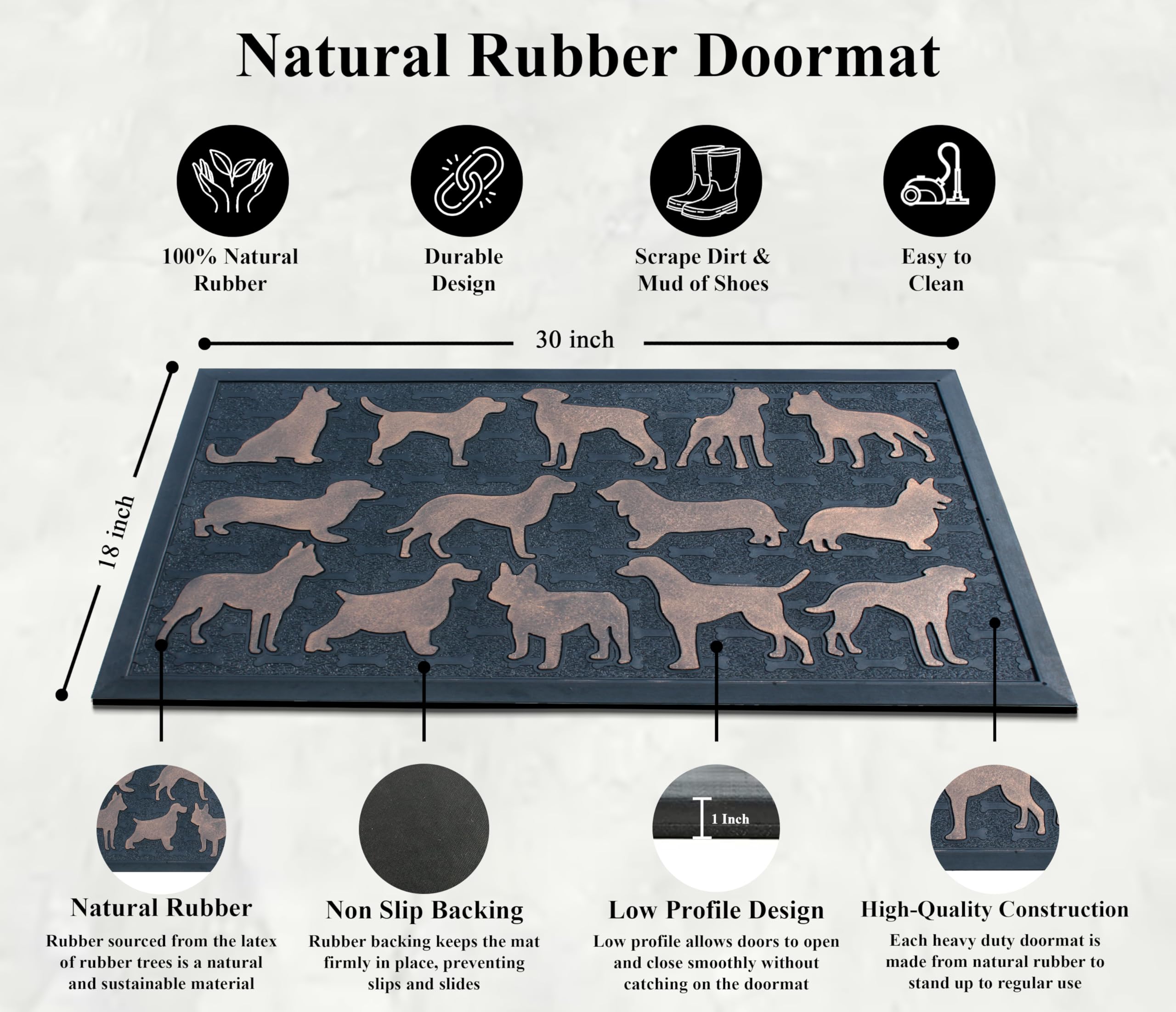 Non-Slip Rubber Welcome Doormat 18