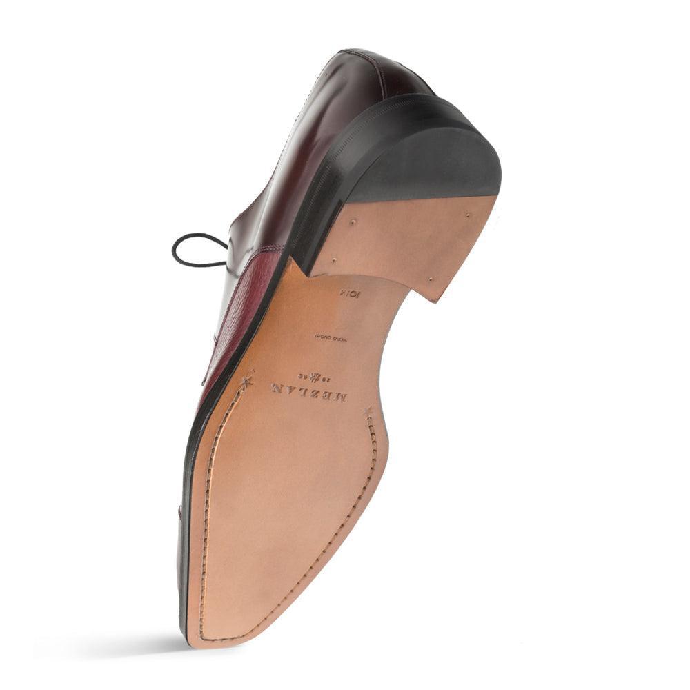 Mezlan Soka Burgundy Cap Toe Dress Shoes for Men - Premium Leather Oxfords for Business, Weddings & Formal Occasions