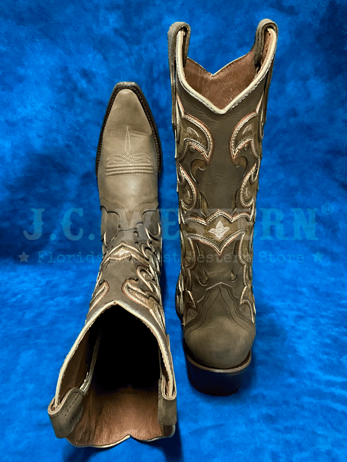 Circle G L6029 Women's Western Boots with Triad Inlay Embroidery & Studs - Chocolate Brown - Perfect for Country Dancing, Rodeos & Cowgirl Fashion