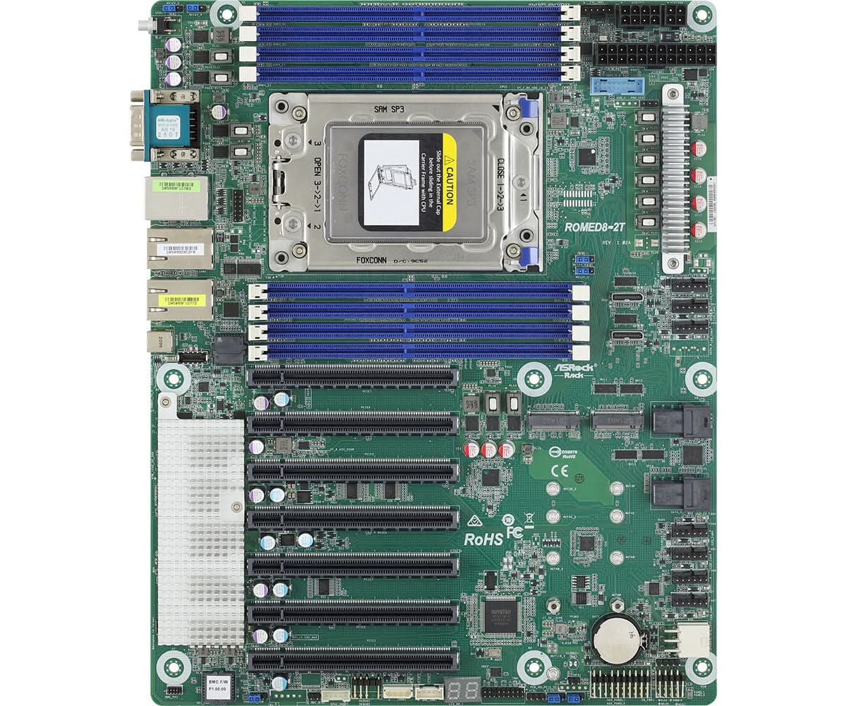 ASRock ROMED8-2T Motherboard - LGA 4094 Socket, ATX Form Factor - Ideal for High-Performance Workstations & Server Builds