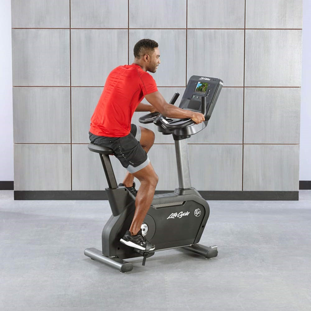 Life Fitness Club Series+ Plus Upright Exercise Bike for Home Gym - Cardio Workout Equipment for Indoor Cycling & Fitness Training