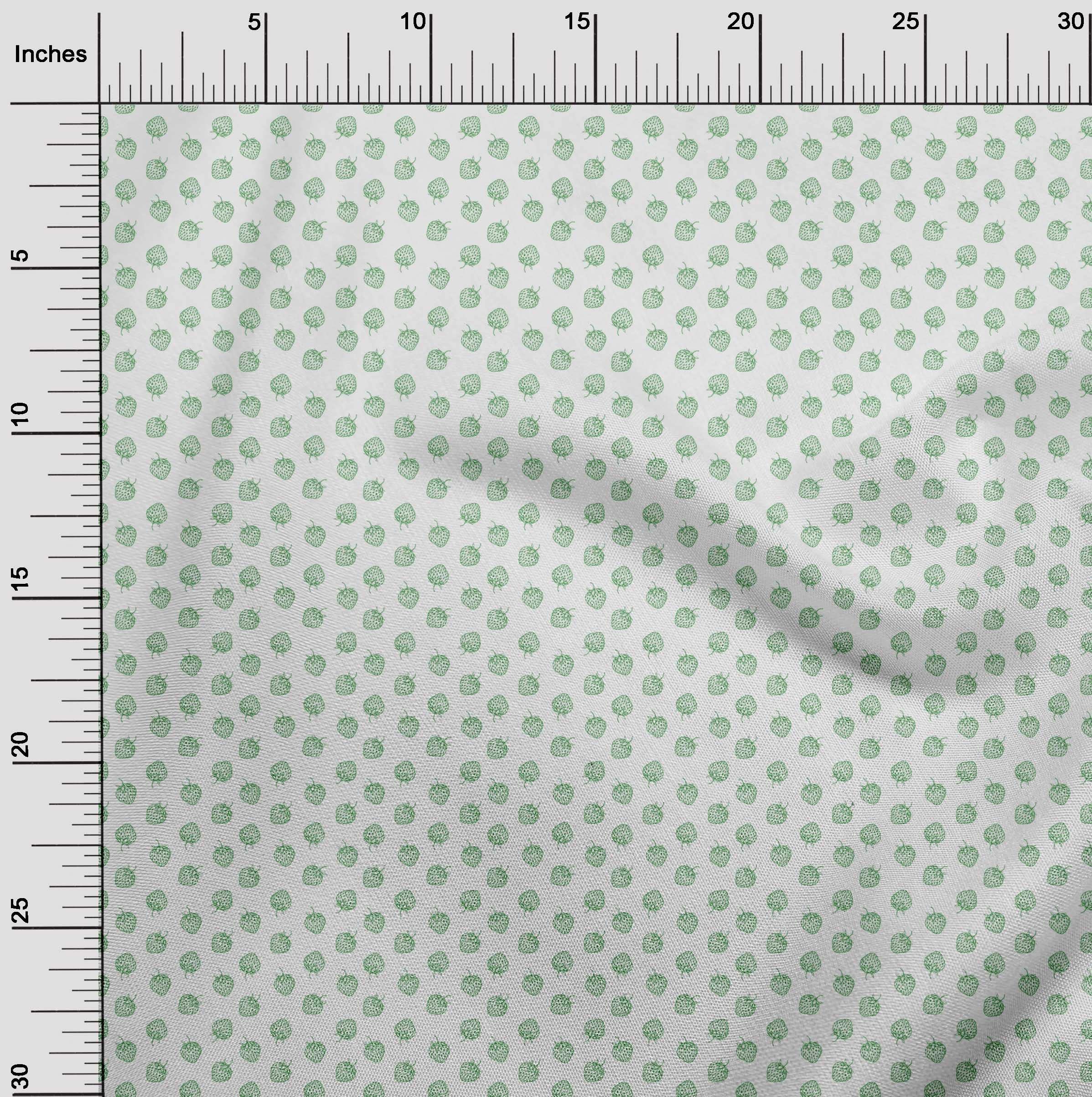 oneOone Velvet White Fabric - Strawberry Print DIY Sewing Material by The Yard, 58 Inch Wide - Perfect for Clothing, Crafts, Home Decor & Upholstery Projects