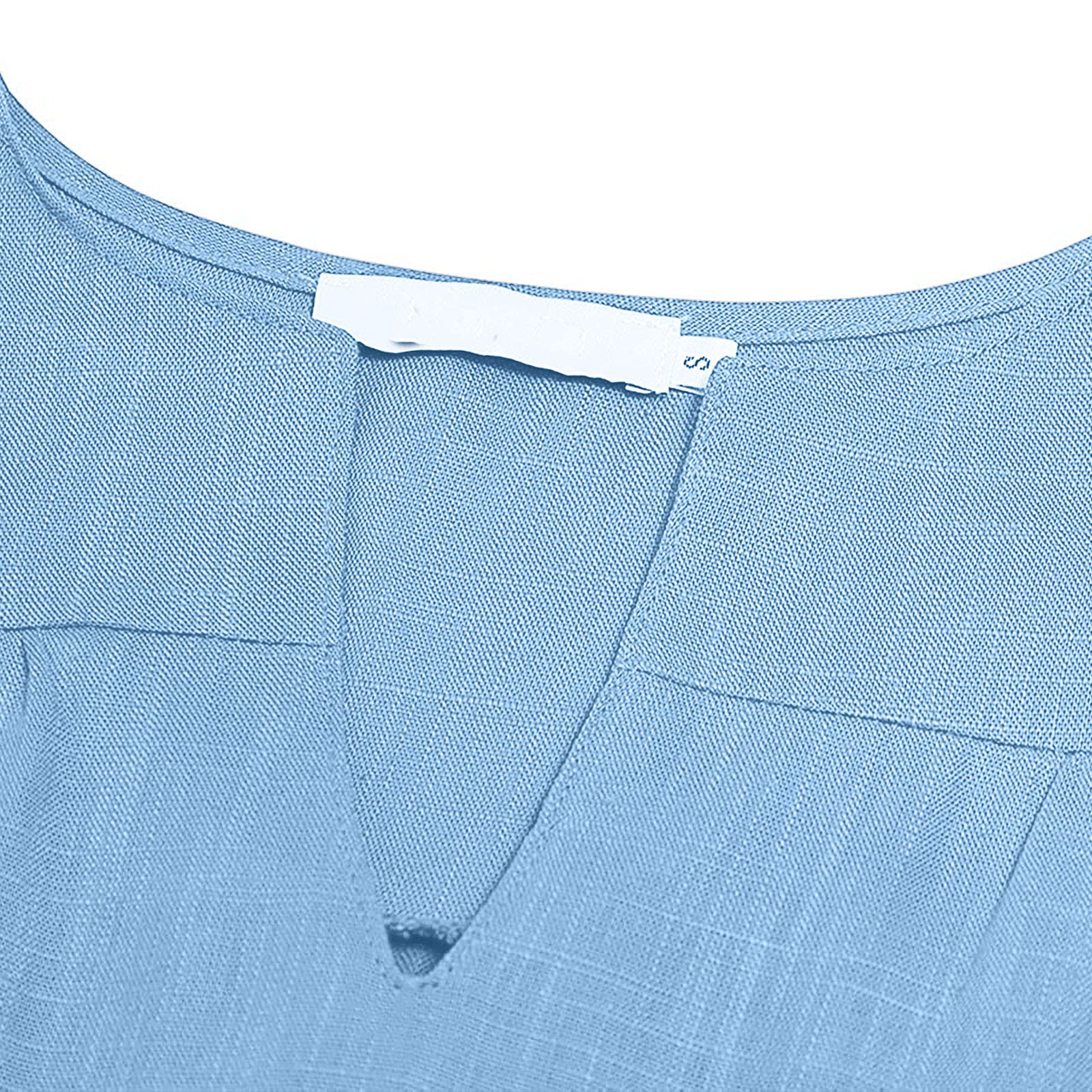 NaRHbrg Women's Linen Tunic Dress - V-Neck Loose Fit Midi Sundress for Beach & Vacation | Plus Size Casual Shift Dress | Perfect for Summer Outings, Travel & Boho Style