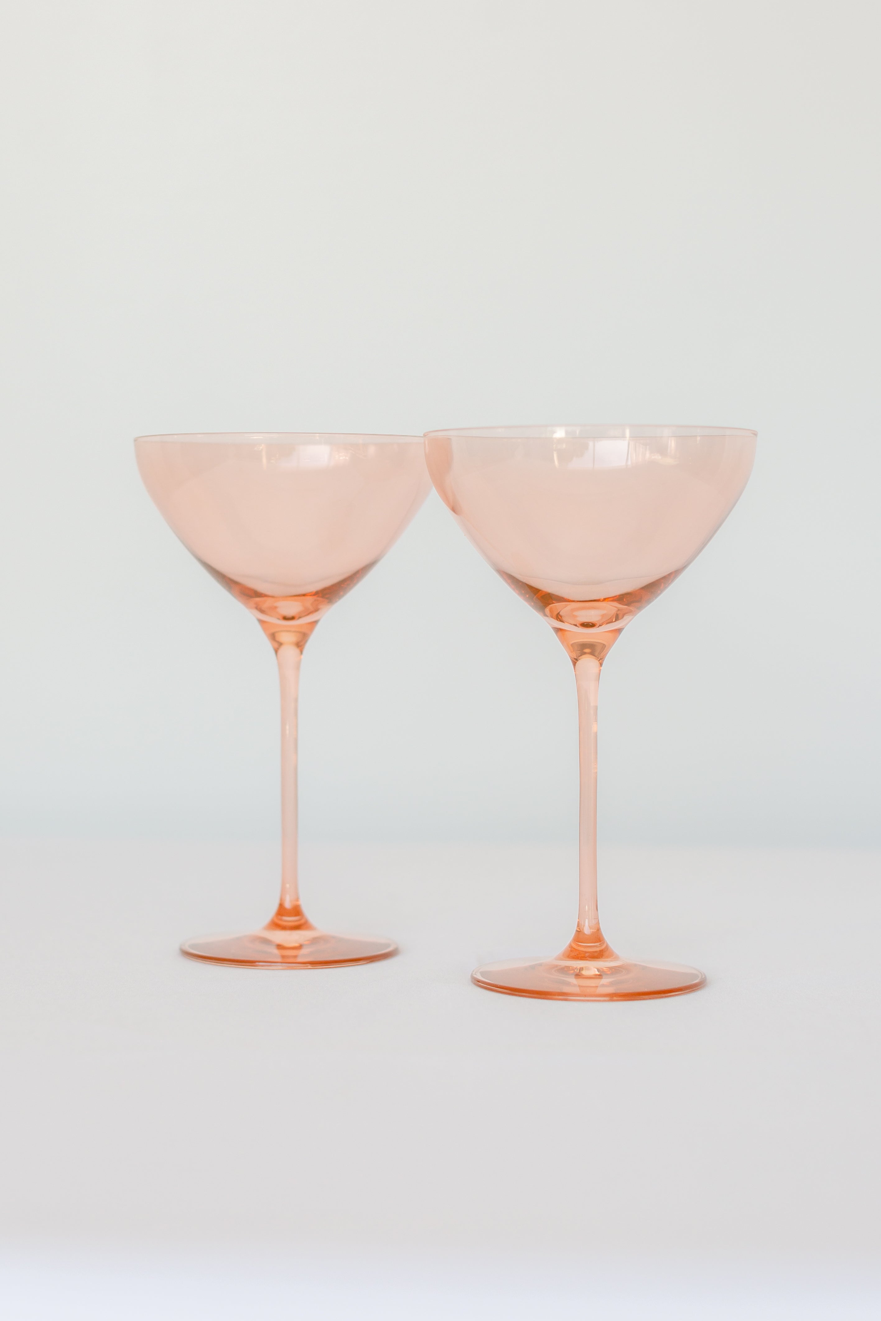 Estelle Colored Martini Glass Set of 2 - Blush Pink | Elegant Cocktail Glasses for Parties, Weddings & Home Bar Decor