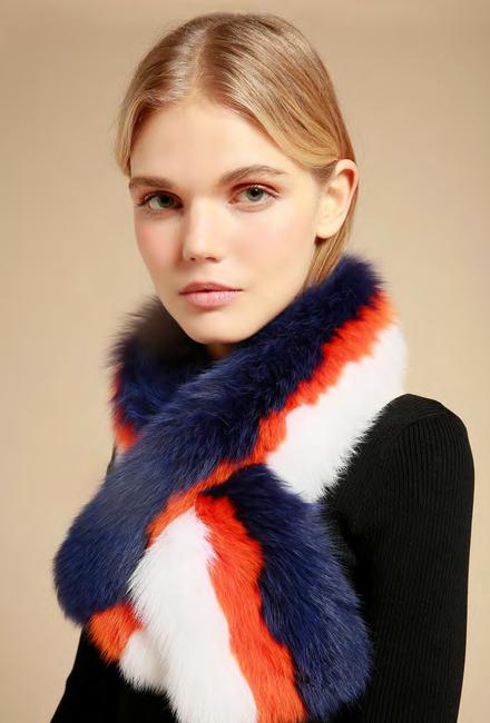 Pollypop Fox Print Scarf - Soft Winter Fashion Accessory for Women & Men - White, Orange, Navy - Perfect for Cold Weather, Outdoor Activities & Gift Giving