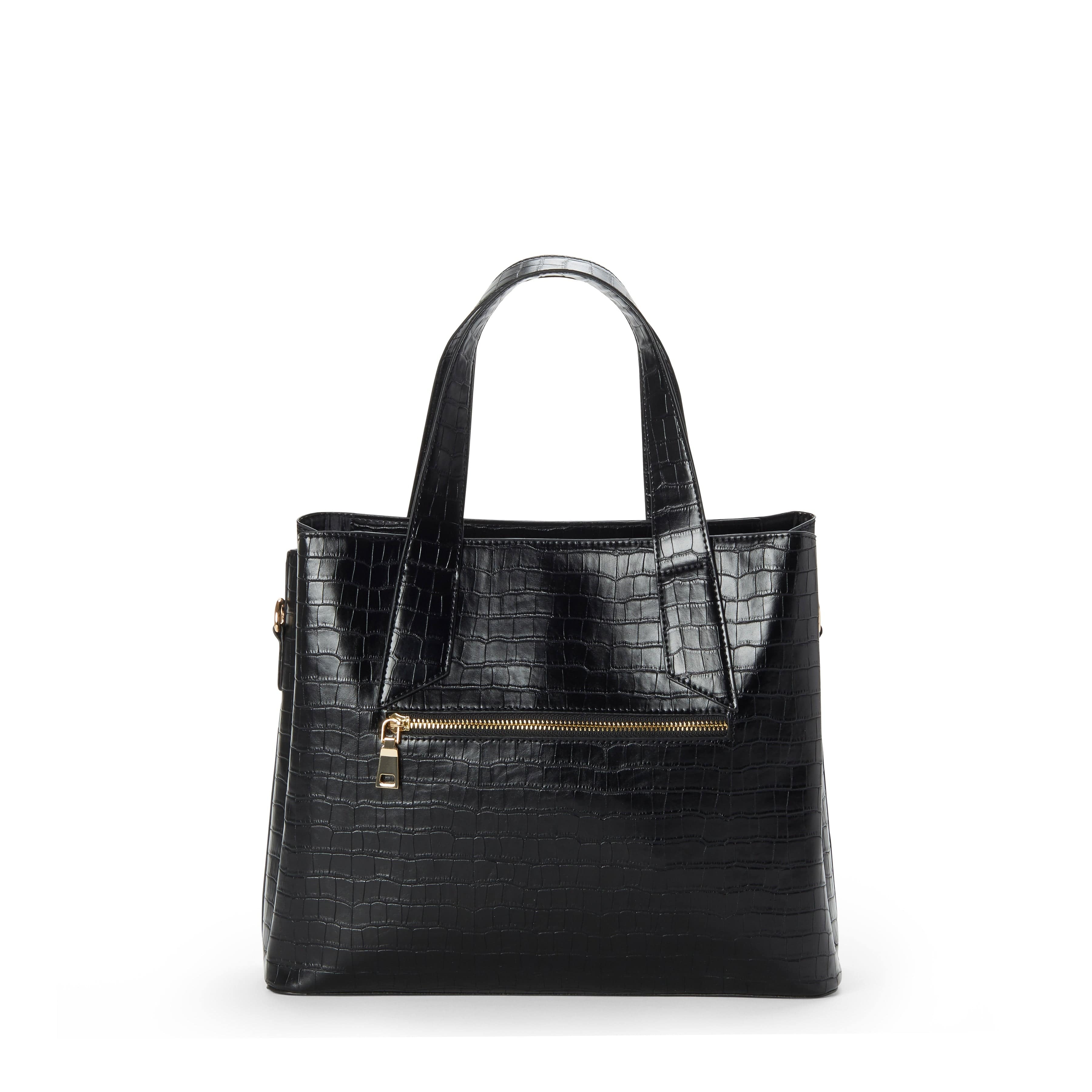 Ariana Vegan Leather Shoulder Tote Bag for Women | Cruelty-Free Croc Embossed Handbag | Multiple Colors | Perfect for Work, Travel & Everyday Use