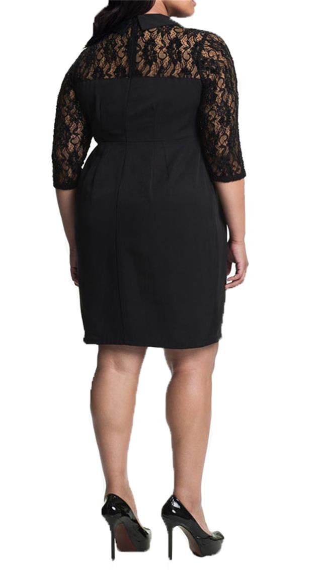 Angel & Lily Plus Size Empire Shift Lace Yoke Dress 1X-10X (Size 16-52) - Elegant Flowy Midi Dress for Women, Perfect for Weddings, Parties & Special Occasions