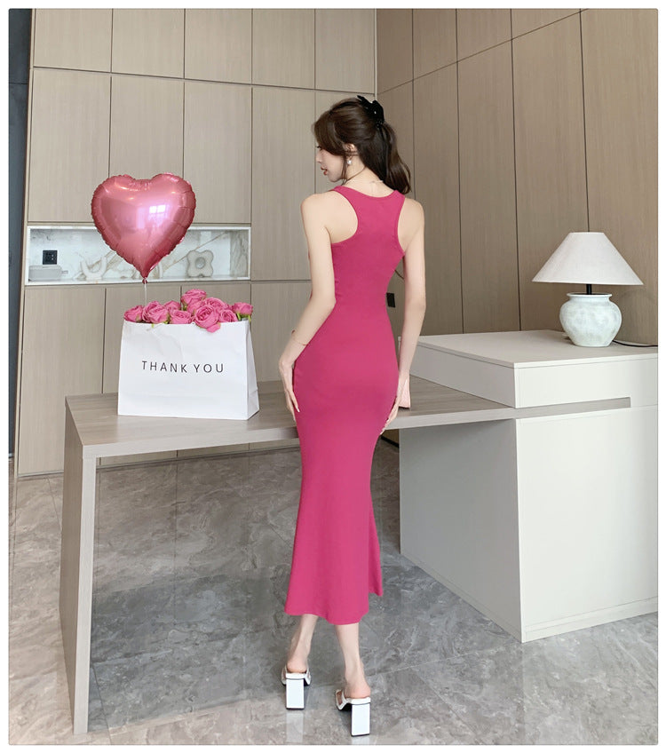 Strapless Knit Hollow Sheath Dress for Women - Summer Long Skirt with Comfortable Fit - Perfect for Beach Vacations, Date Nights & Casual Outings