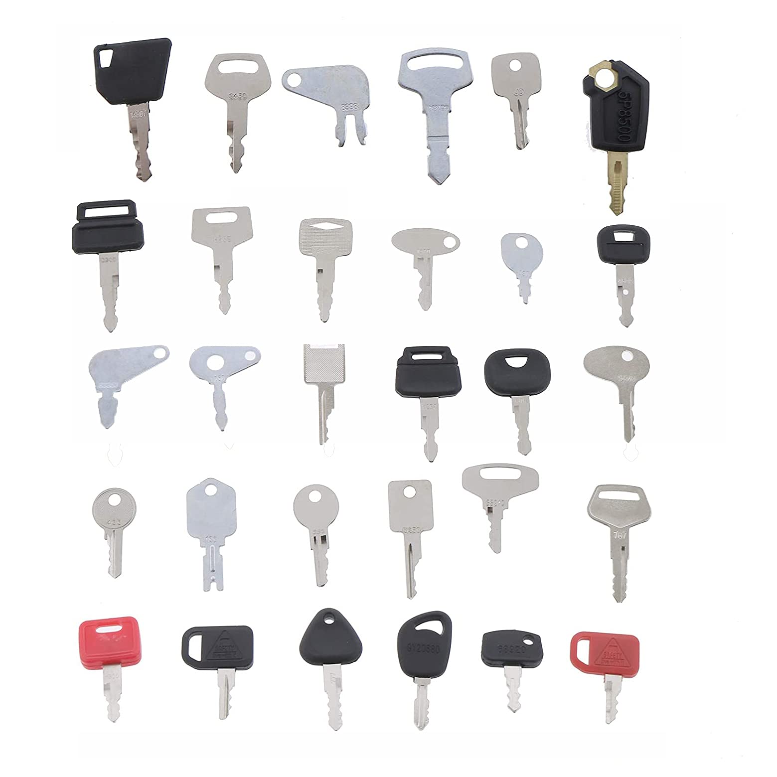 30 Heavy Equipment Key Blanks Set - Construction Ignition Keys for Excavators & Bulldozers