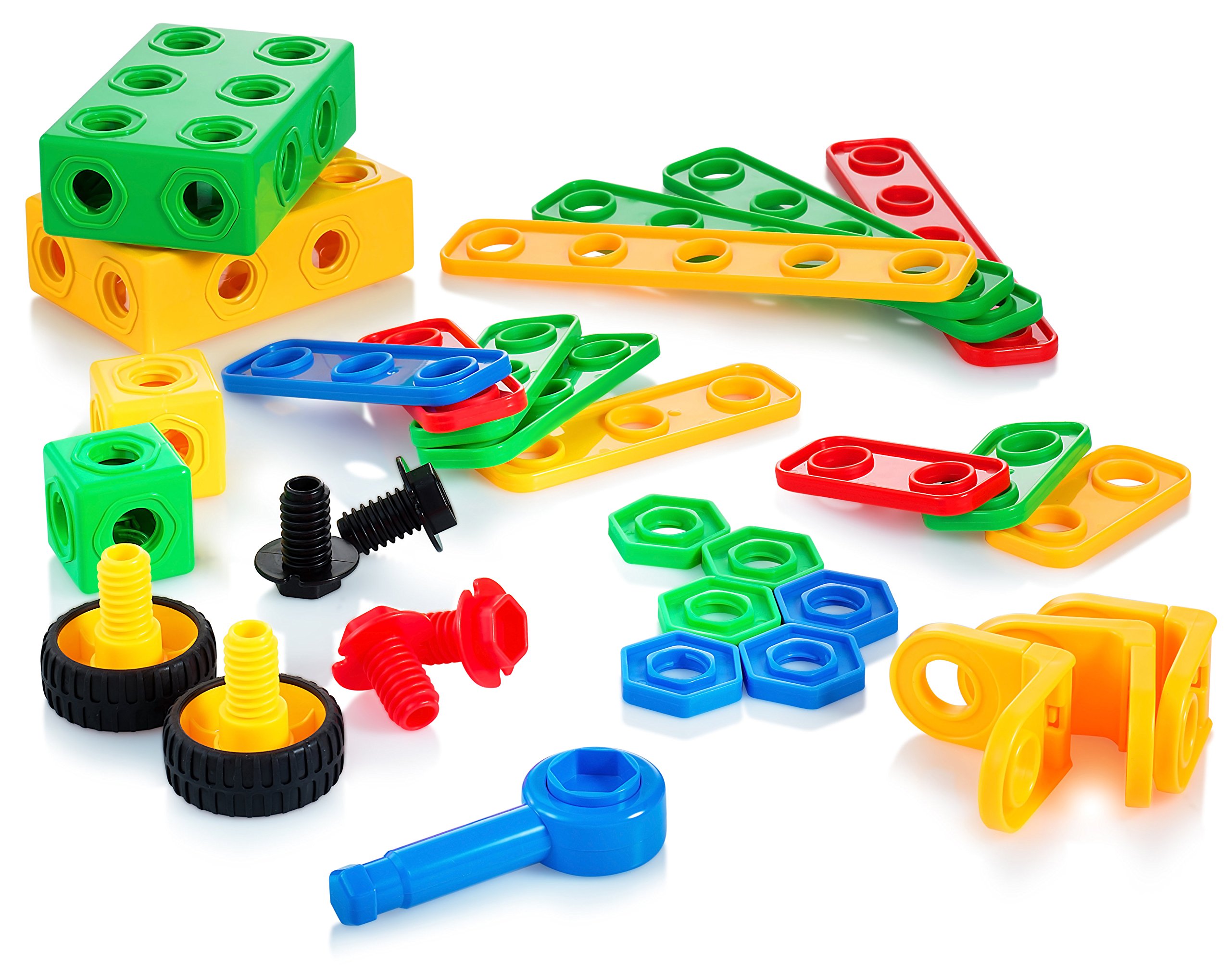 Play22 100-Piece STEM Building Blocks for Kids Ages 3-10 | Educational Construction Toy Set with Storage Box | Creative Learning Toys for Boys & Girls | Perfect for Classroom, Birthday Gifts & Indoor Playtime