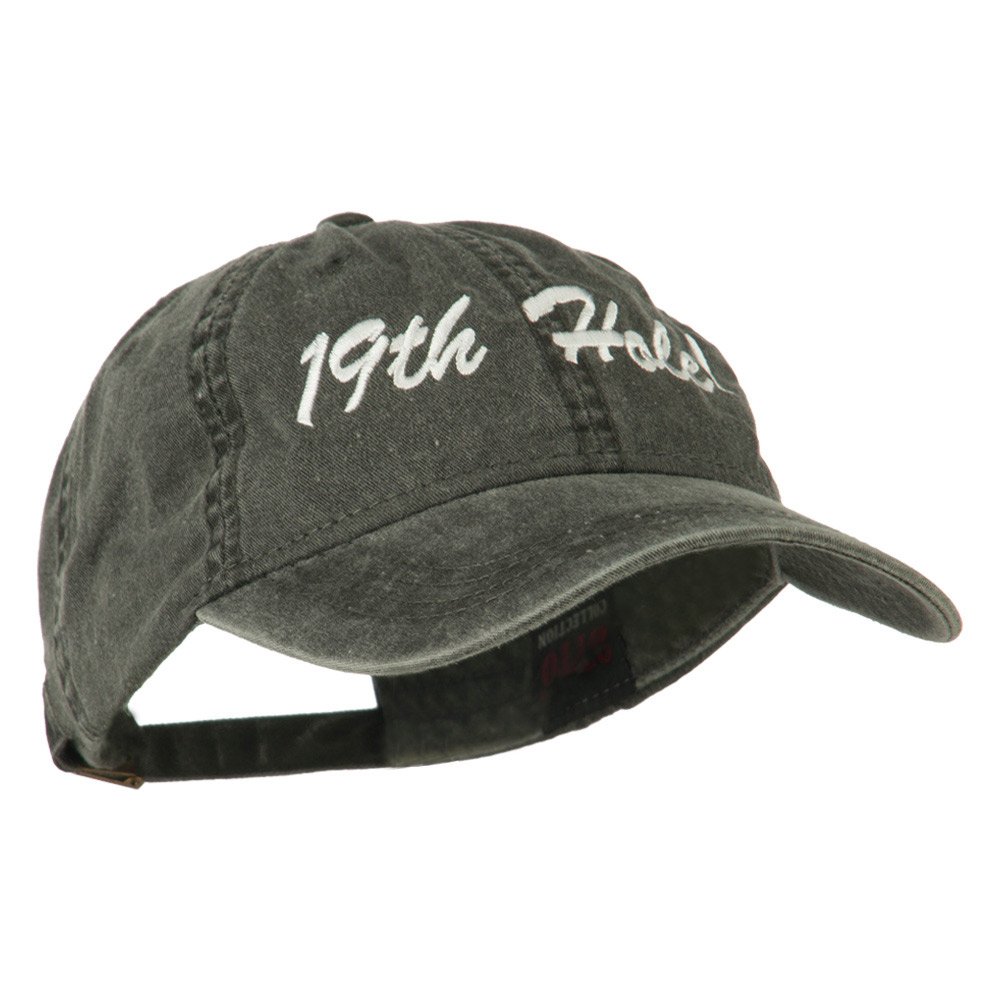 e4Hats.com Golf 19th Hole Embroidered Washed Cap - Premium Cotton Adjustable Baseball Hat for Men & Women - Perfect for Golf Courses, Casual Wear & Outdoor Activities