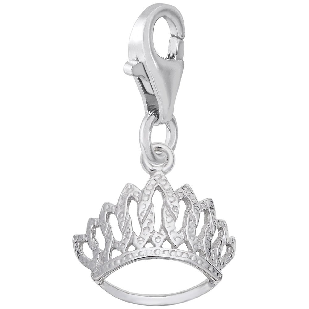 Elegant Tiara Charm with Lobster Claw Clasp - Silver Jewelry Pendant for Bracelets & Necklaces - Perfect for Gift Giving, DIY Jewelry Making and Special Occasions