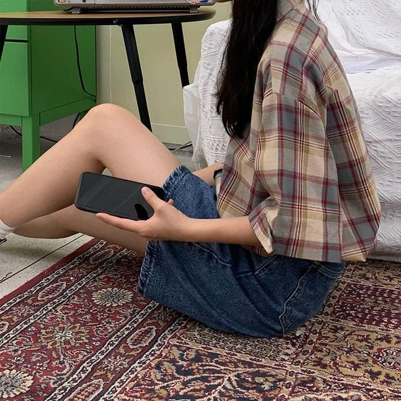 High Waist Knee-Length Denim Shorts for Women - Y2K Baggy Biker Bermuda Shorts | Korean Streetwear & Harajuku Fashion | Perfect for Summer, Casual Wear, and Preppy Style Outfits