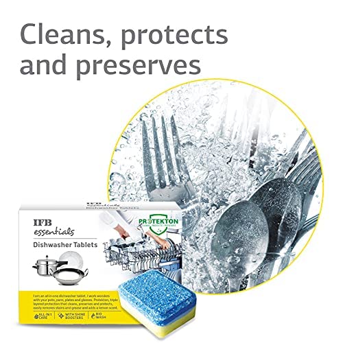 IFB Total Fresh Dishwasher Freshener & Dishwasher Tablets Combo - 1 Count | Lemon Scent | Deep Cleaning & Odor Removal | Perfect for Kitchen, Home & Restaurant Use