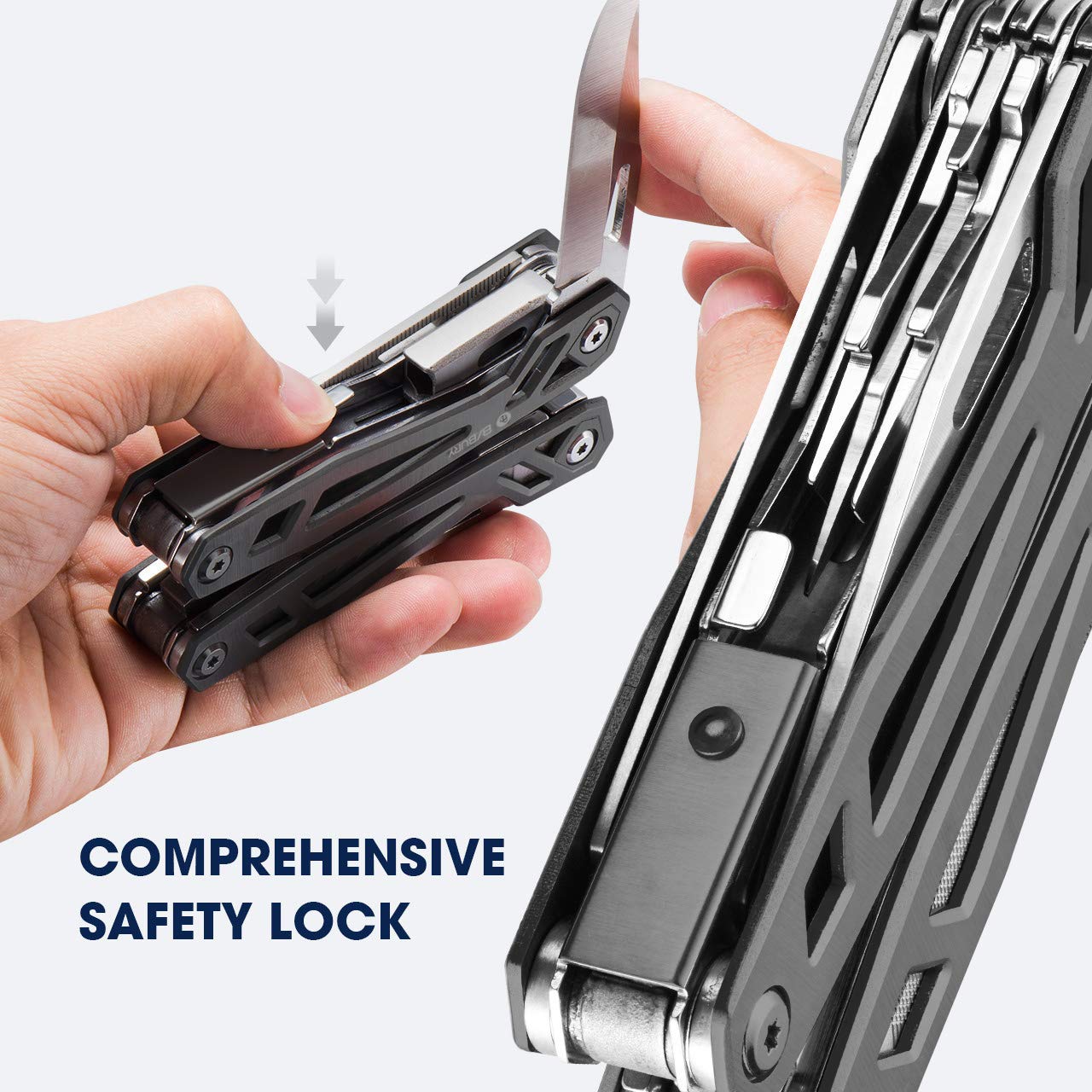 BIBURY 21-in-1 Titanium Multitool Pliers - 420 Stainless Steel Multi-Purpose Pocket Knife & Survival Tool Kit for Men | Perfect for Camping, Hunting, Fishing, Hiking & Outdoor Adventures