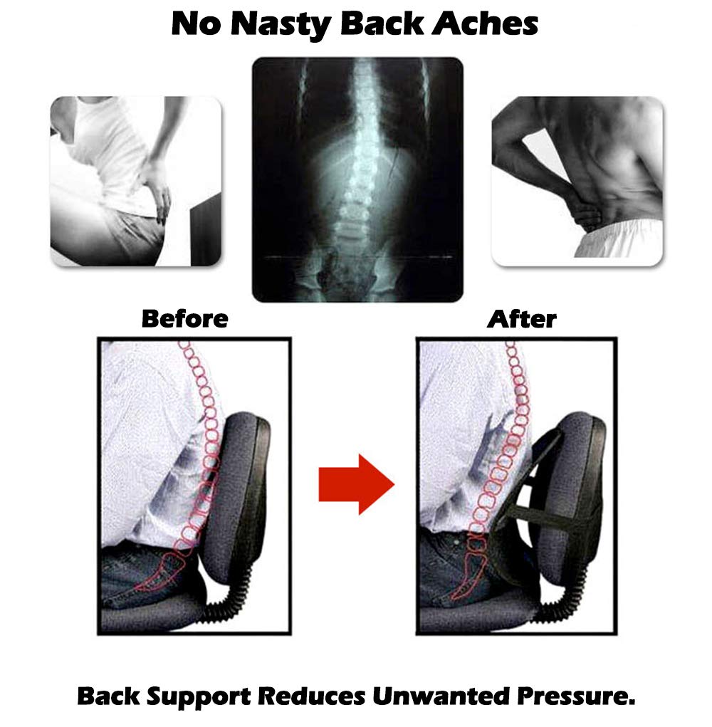 Ergonomic Big Ant Lumbar Support Cushion with Massage Beads - Car Seat, Office Chair & Wheelchair Back Support for Lower Back Pain Relief - Perfect for Long Drives, Work from Home & Mobility Comfort