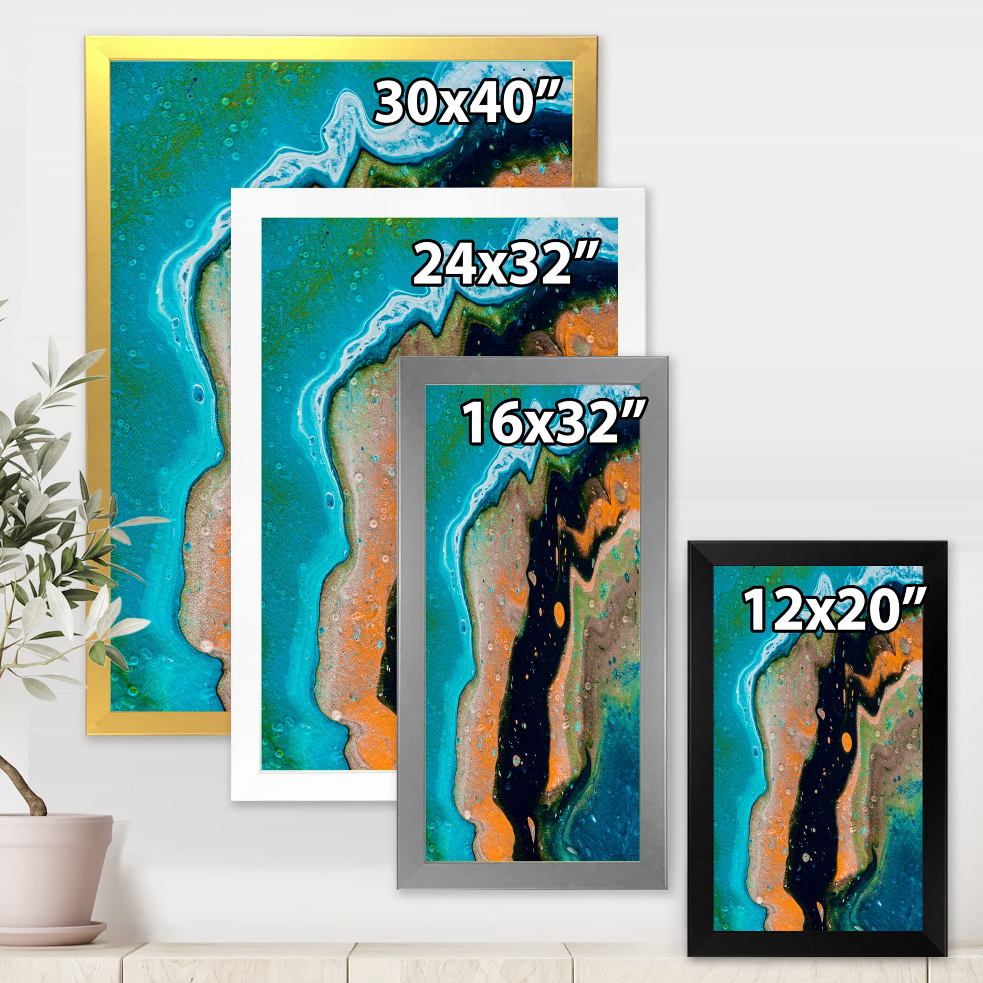 Abstract Composition in Orange and Black - Modern Framed Wall Art for Living Room, Bedroom & Office Decor | Contemporary Home Artwork