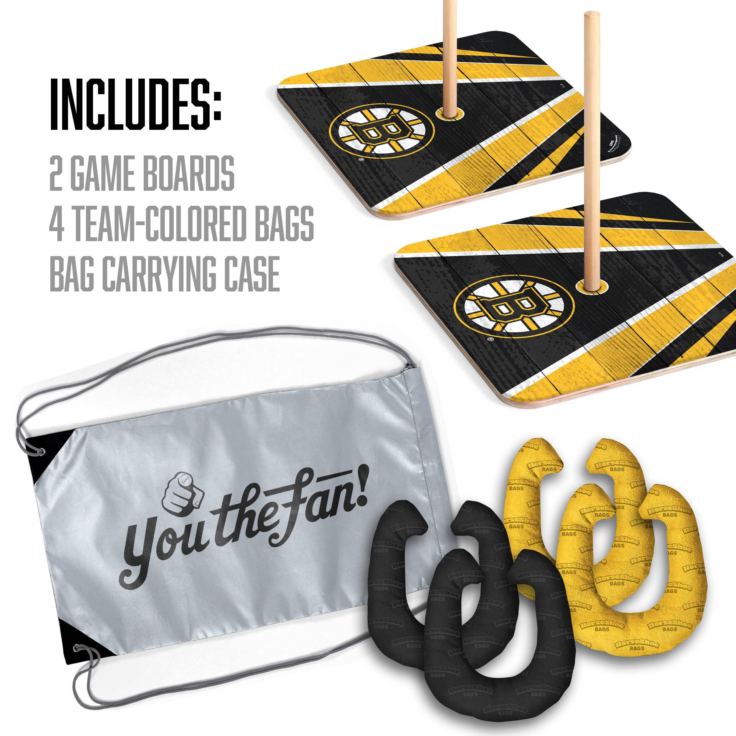 YouTheFan NHL Boston Bruins Horseshoe Bags - Officially Licensed Game Day Tote for Hockey Fans - Perfect for Stadium, Tailgating & Sports Events