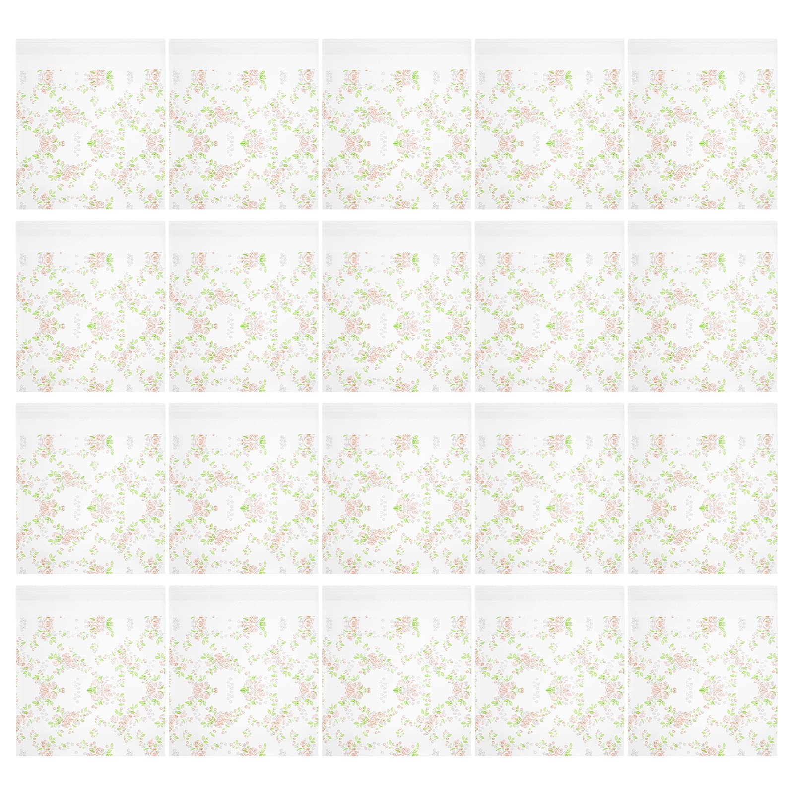 ABOOFAN 100pcs Rose Floral Printed Cookie Bags - Premium Bakery Packaging for Cookies, Cupcakes & Party Favors | Perfect for Wedding, Birthday & Holiday Treats