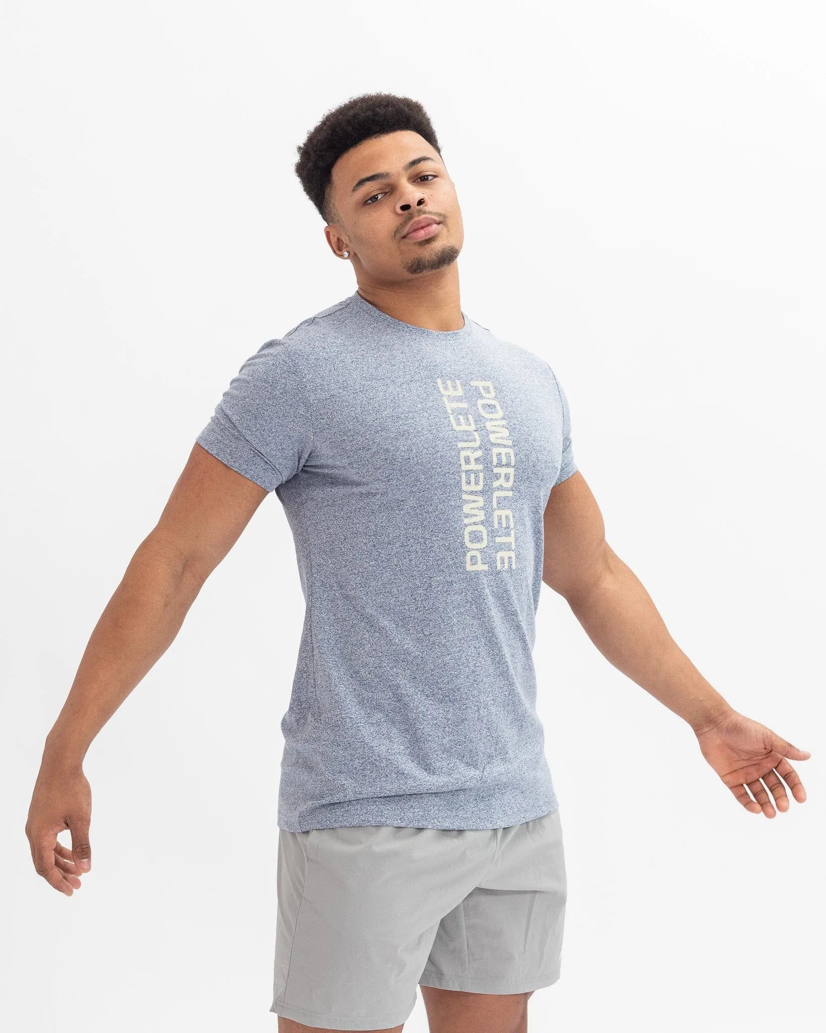 Powerlete Evolve Men's T-Shirt - Comfortable Sky Blue Cotton Tee for Casual Wear, Gym & Everyday Outfits