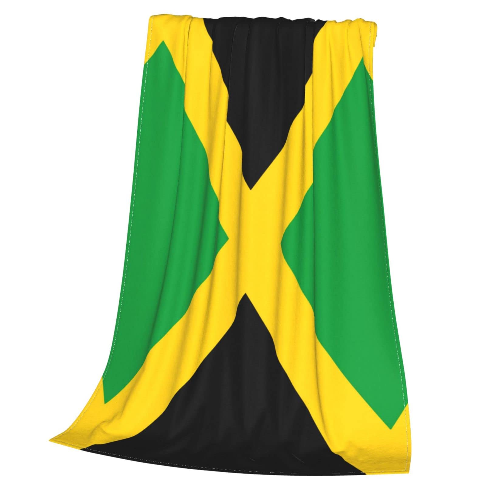Retro Jamaican Flag Fleece Throw Blanket - 50