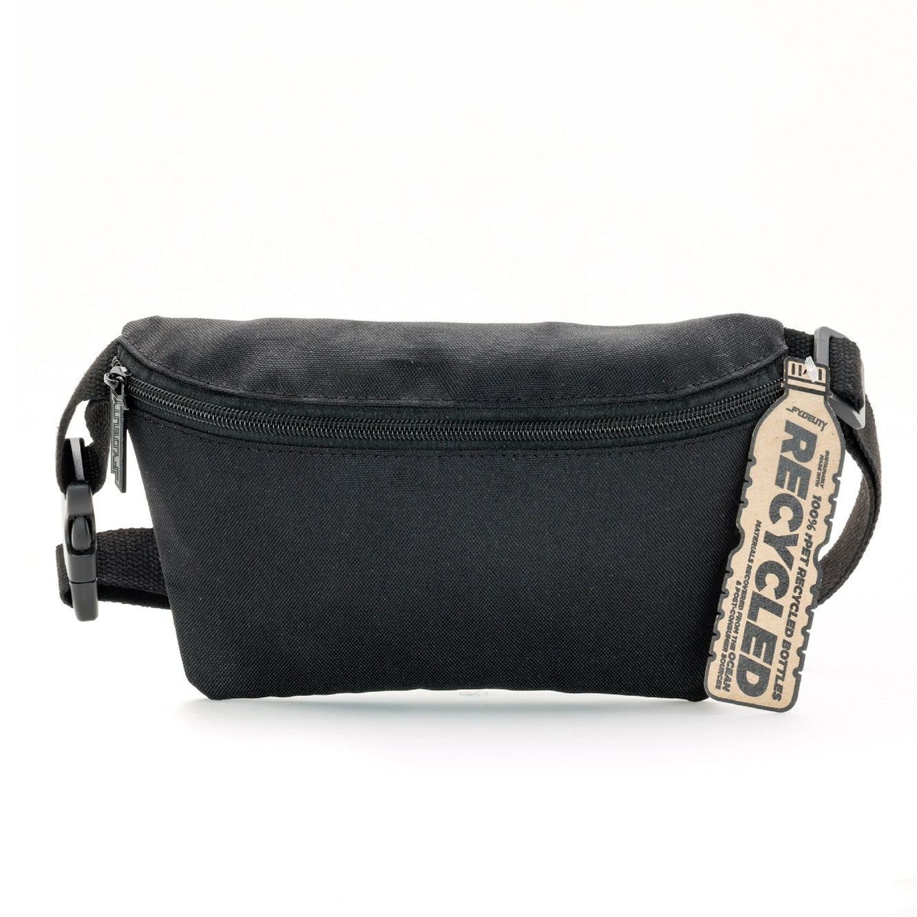 Ultra Slim Recycled Black Fanny Pack for Men & Women - Lightweight Waist Bag for Hiking, Travel, Gym & Everyday Use