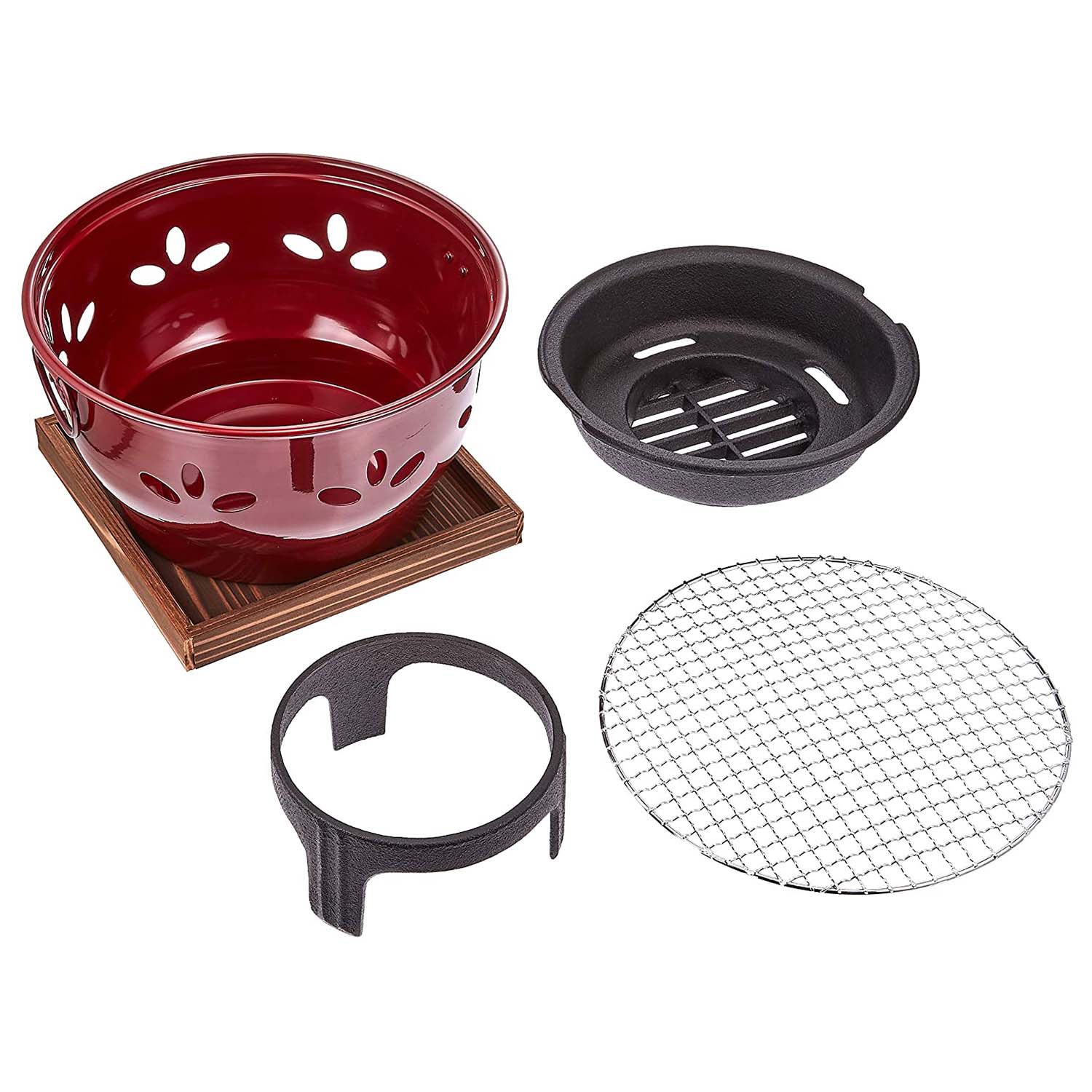 Premium Ikenaga Aluminum Brown Charcoal Konro Grill - Portable Japanese BBQ Grill for Outdoor Cooking, Camping & Backyard Gatherings