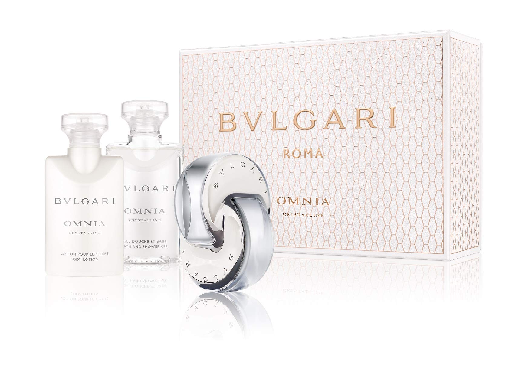 Bvlgari Omnia Crystalline 3-Piece Gift Set for Women - 1.4 Oz Eau de Toilette, Body Lotion & Shower Gel | Luxury Fragrance Gift Set for Her, Birthday, Anniversary & Special Occasions