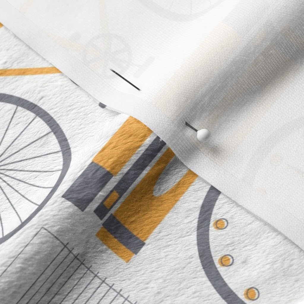 Bicycle & Book Printed Minky Fabric Fat Quarter - Soft Plush for Baby Blankets, Quilt Backing & Sewing Projects - Perfect for DIY Crafts, Home Decor & Nursery Accessories