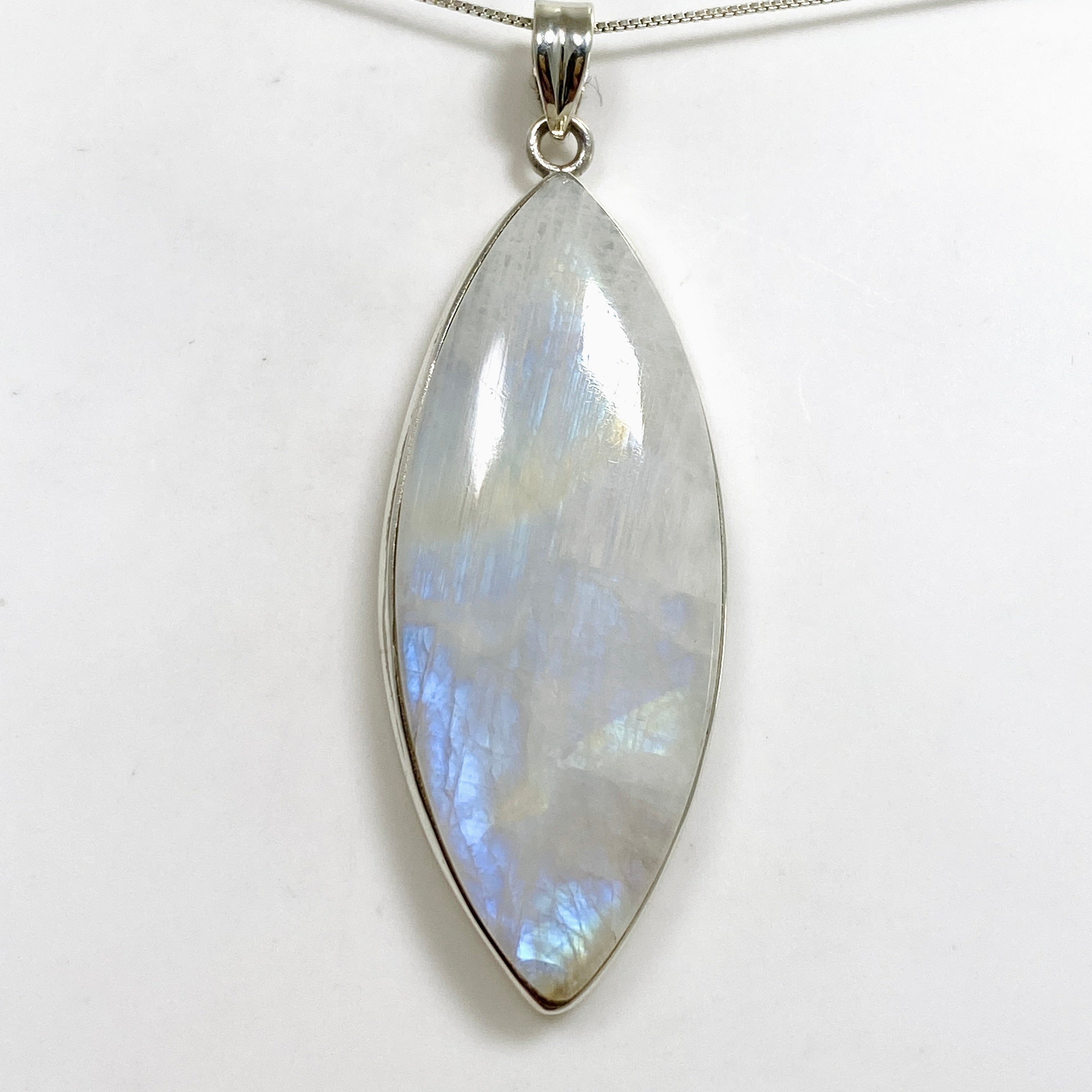 Moonstone Marquise Cabochon Pendant Necklace - 925 Sterling Silver Jewelry for Women - Perfect for Weddings, Parties & Everyday Wear