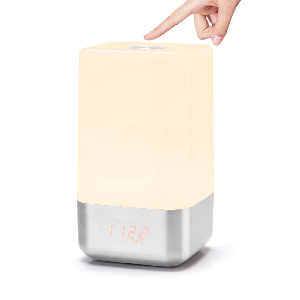Wake-Up Light Alarm Clock with Sunrise Simulation - USB Rechargeable Bedside Lamp, 5 Natural Sounds & Adjustable Brightness for Gentle Morning Wake-Up & Relaxation