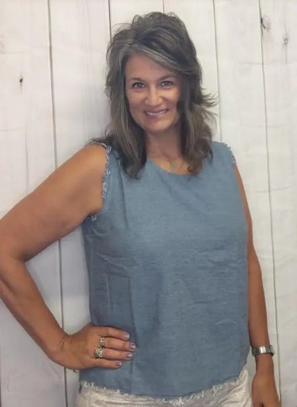 Distressed Denim Sleeveless Top with Frayed Hem - Women's Casual Summer Fashion for Beach, Music Festivals & Street Style