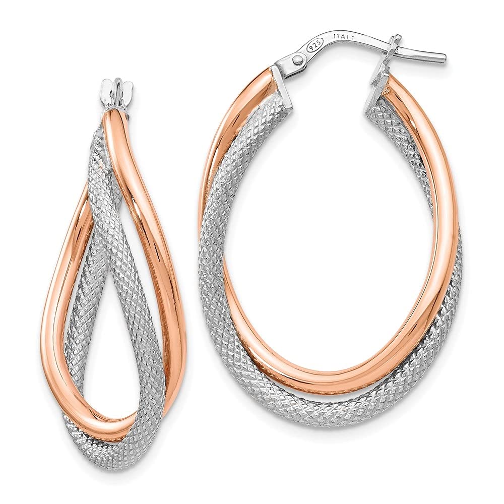 925 Sterling Silver Rose Gold Hoop Earrings for Women - Elegant Fine Jewelry for Everyday Wear, Date Night & Special Occasions | Diamond2Deal