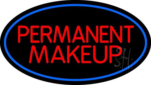 Red Permanent Makeup Neon Sign - 17x30 Inches, Durable Acrylic, Vibrant LED Light - Perfect for Tattoo Studios, Beauty Salons & Home Decor